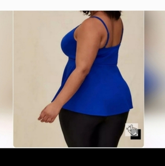 Nwt Torrid 2x Scuba Strappy Peplum Top - Picture 2 of 5